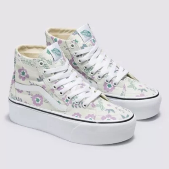 NEW Vans Women's Sk8-Hi Tapered Stackform Shoes Floral Lace Up Sneakers - Picture 1 of 2